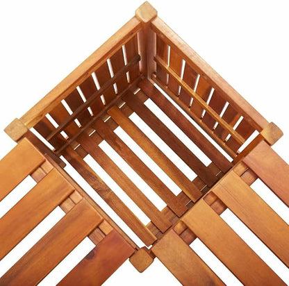 vidaXL Solid Acacia Wood Patio Corner Bench with Planter - Weather-Resistant Outdoor Seating - Versatile Garden and Deck Furniture with Planter Box - 46"x46"x15.7"