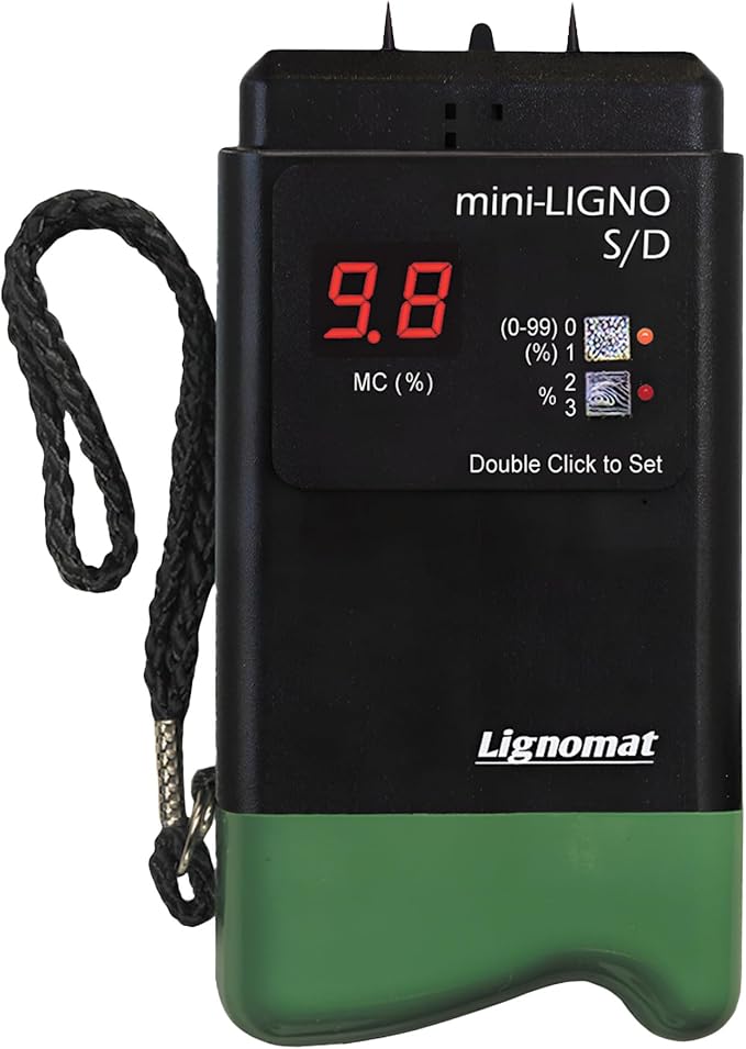 Mini-Ligno S/D - Pin Moisture Meter - Mold Detector & Tester for Construction, Maintenance, Flooring, Water Damage - Humidity Detection & Moisture Meter for Wood, Wall, Drywall & Firewood