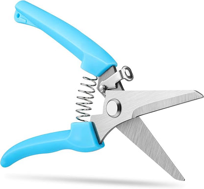 Flower Scissors, 7.6 inch Flower shears Pruning Shears for Beginners, High Strength Steel, Sharp Rust Resistant Floral Scissors with Comfortable Grip Handles, Garden Clippers plant cutter -Blue