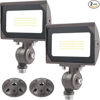 30W Outdoor LED Flood Light With 1/2" Knuckle Mount (Plate Included), 5000K Daylight 3600LM 120V, UL Waterproof LED Security FLood Lighting for Wall Wash /Sign/Flagpole/Tree/Yards/Advertising Boards