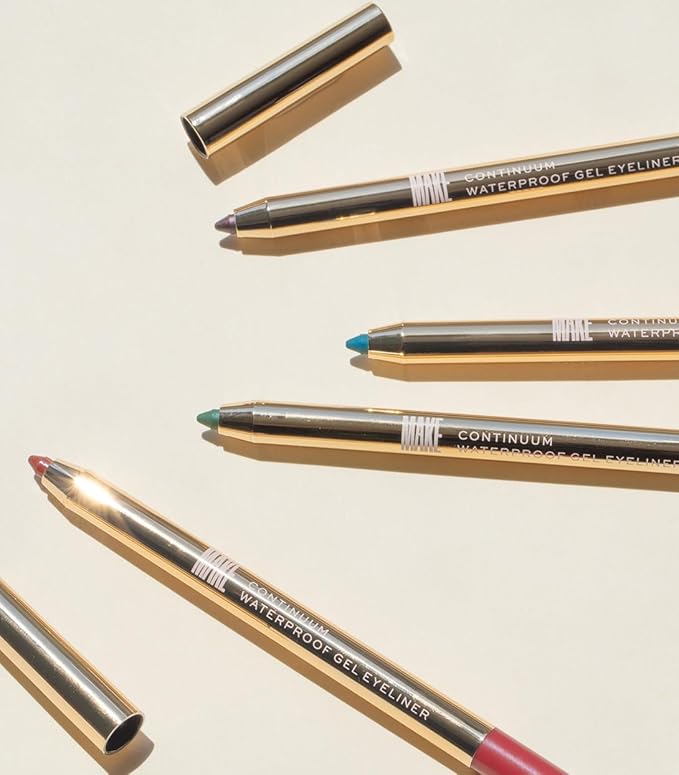 MAKE Beauty Continuum Waterproof Gel Eyeliner Pencil. Creamy, Pigmented Multi-Use, including Waterline with Built-in Sharpener and Blending Brush. Smudge-Proof Makeup. Shade - Interstellar, Silver
