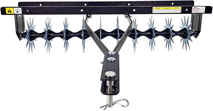 Brinly SA2-40BH-P Tow Behind Spike Aerator with Double Tow Bar, 40" - Textured Black