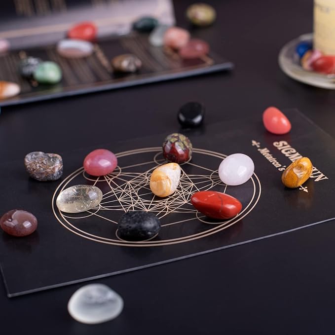 Polished Multicolor Healing Crystal Stone Set – 24 Types of 0.6" Handpicked Tumbled Stones for Healing, Reiki, Meditation, Crafting, Home Decor, Ethically Sourced, Mixed Crystals-0.6"