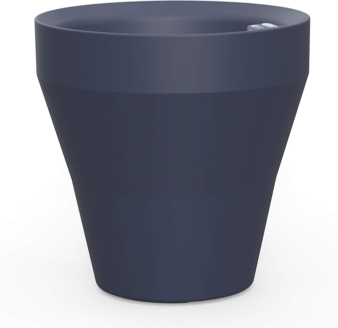 Crescent Garden Rim TruDrop Planter, Self-Watering Plant Pot (26", Midnight)