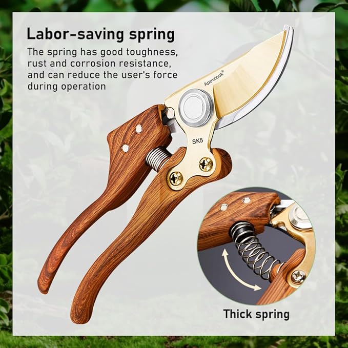 Garden Shears, Handheld Pruning Shears for Heavy Duty, Ergonomic Gardening Tools for Pruning Branches, Plants, Shrubs and Vines, Professional Sharp Garden Scissors (Modern Garden Scissors)