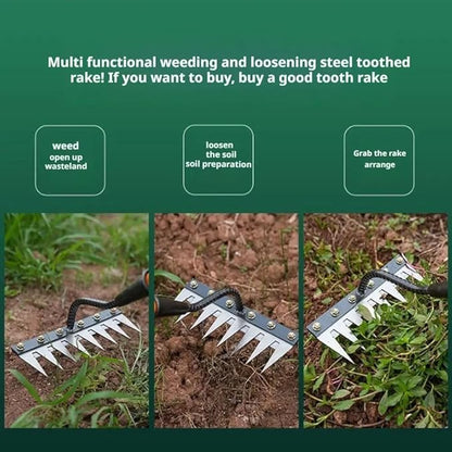 Gardenia Iron Weeding Rake, 2025 Gardenia Iron Weeding rake, Ironrake The Heavy-Duty Irons Weedings Rakes,Irons Rakes for Gardening and Weedings (5 Teeth)