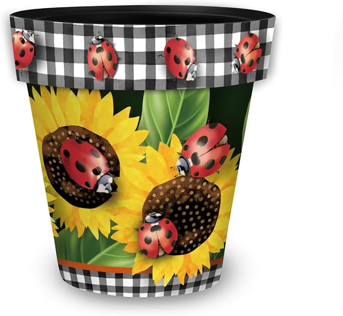 Briarwood Lane Ladybugs and Sunflowers Medium Planter