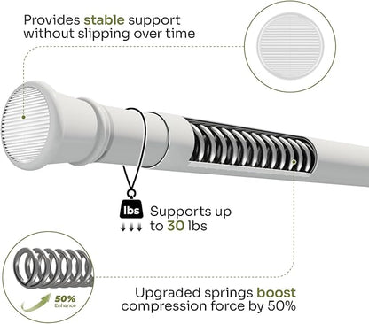 Bamworld Window Plant Hanger Indoor Adjustable Hanging Planters for Indoor Plants Spring Tension Rods 27''-51'' No Drilling Expandable Hanging Plant Holder for Hanging Basket for Balcony Decor (White)
