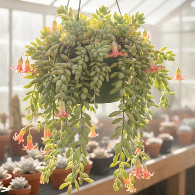 Live Cotyledon Pendens Plant, Trailing Succulent in 4Inch Pot for Indoor Planting