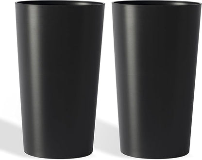Set of 2 Tall Planters 22", Large Planters for Outdoor Indoor Plant Pots with Wire Drawing Process, Containers Large Decorative Tree Planter Front Porch Patio, Black