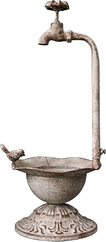 Unique Planters for Indoor Outdoor Plants, Rustic Succulent Planters, Outdoor Flower Pots, Indoor Succulent Plant Pots, Metal Tap Design, Home and Garden Decor (Gray)