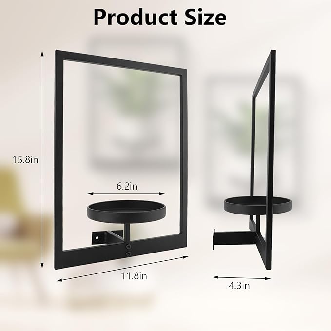 Gugxiom 2 Pack Picture Frame Wall Plant Holder, Metal Plant Wall Frame, Window Shelf for Plants,Plant Frames for Wall, for Living Room Bedroom Bathroom Garden Patio