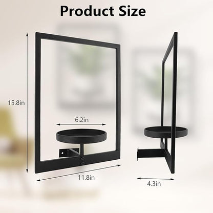 Gugxiom 2 Pack Picture Frame Wall Plant Holder, Metal Plant Wall Frame, Window Shelf for Plants,Plant Frames for Wall, for Living Room Bedroom Bathroom Garden Patio