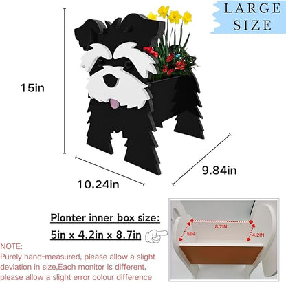 Black Schnauzers Dog Planter Plant Pots,Cute Large Dog Flower Planter,Gifts for Pet Lovers,Unique Animal Plant Pots,Office,Indoor Outdoor Garden Decor(9.84 * 10.24 * 15in)