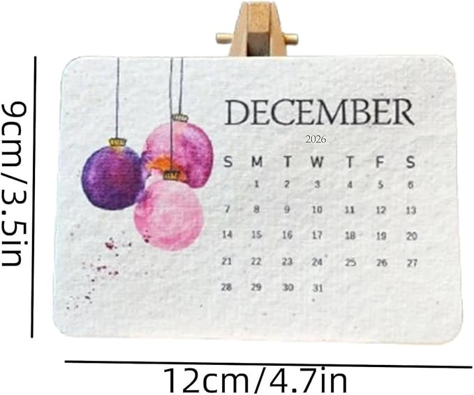 Eco-Friendly Plantable Love Seed Calendar 2026,12-Month Biodegradable Seed Paper Planner with Wildflower, Herb & Fruit Seeds, Gardening & Gifting Gift for Women, Men, Green Living Decor