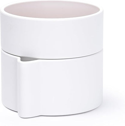 Phoenix Vine 6.5 Inch Self-Watering Planter Pot with Terracotta Insert, Deep Water Reservoir, and Ceramic-Alike BPA-Free Plastic Pot for Plant, Modern Planter for Houseplants, White, 53-A-S-1