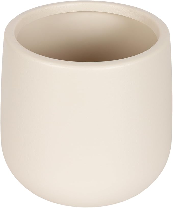 Kate and Laurel Jia Transitional Round Indoor Planter Pot, 11 x 11 x 11, Cream, Modern Circular Planter for Indoor Plants for Living Room or Sunroom Decor