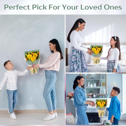 vaanshie Preserved Sunflower Bouquet - Forever Flowers for Delivery, Long-Lasting Flower with Gift Box, Eternal flowers Bouquet for Mothers, Mom, Wife Anniversary Birthday Gifts for Women and Her