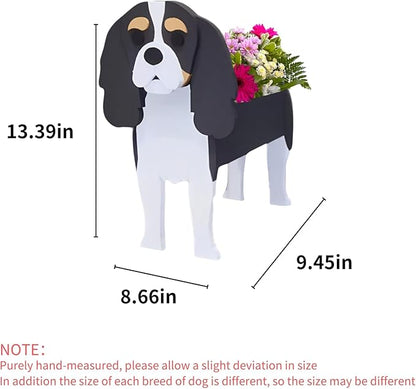 Cavalier King Charles Spaniel Dog Planter Plant Pots,Cute Dog Flower Planter,Gifts for Pet Lovers,Unique Animal Plant Pots,Office,Indoor Outdoor Garden Decor(9.45 * 8.66 * 13.39in)