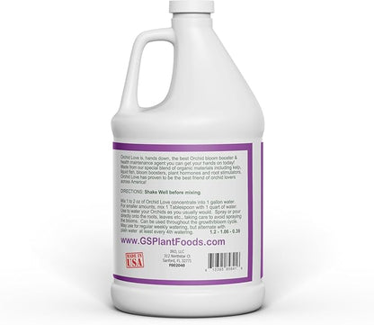 Orchid Love Orchid Fertilizer by GS Plant Foods - Liquid Fertilizer (1 Gallon) - Food and Nutrient Source Suitable for All Species and Types – Provides Nutritional Benefit to Orchids