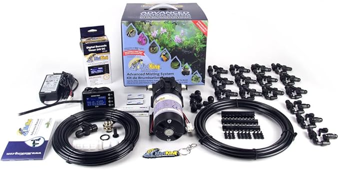 MistKing – Advanced Misting System (3/8” Backbone), 5th Gen | Used by Zoos, Institutions & Hobbyists | Expandable to 70 Nozzles | Fine Mist | 50 Micron Droplets | Upgraded Timer & Components |