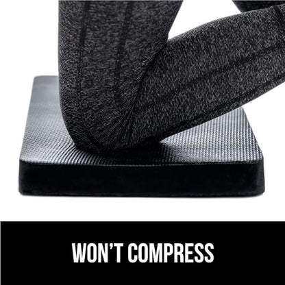 GORILLA GRIP Extra Thick Patent Pending Soft Foam Kneeling Pad, 2 PK, Supportive Large Cushion Knee Pads for Gardening, Baby Bath, Dirt and Water Resistant, Workout and Garden Supplies, 17.5x11, Black