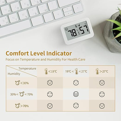 DOOMAY 2-Pack Mini Hygrometer Indoor Thermometer, Humidity Gauge with Switch (℃/℉), Humidity Meter Digital Temperature Monitor for Greenhouse Babyroom Cellar Reptile Incubator Closet