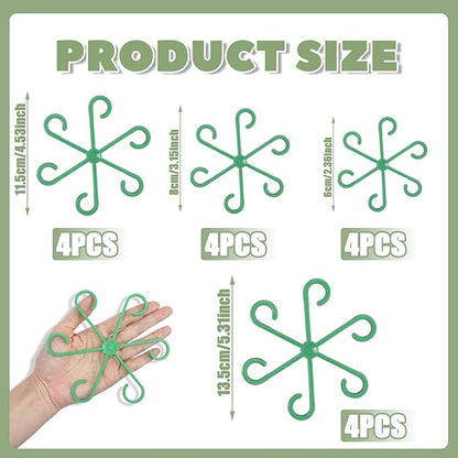 Monstera Plant Support, Plant Stakes for Indoor Plants, 16 Pack Reusable Plant Stabilizer, 4 Size Climbing Houseplant Stem Supports for Potted Vines, Monstera, Flowers