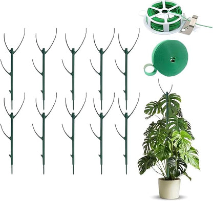 10pcs Stackable Monstera Plant Support Stakes for Indoor and Outdoor Plants, Garden Accessories for Climbing Potted Plants, Ideal for Vine Training and Stem Stabilization