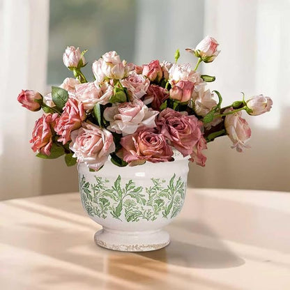 Vintage Ceramic Ice Crack Flower Pot with Drainage Hole Rustic Planter for Indoor and Outdoor Decorative Pots for Plants Unique Plant Pot Gardening Gift