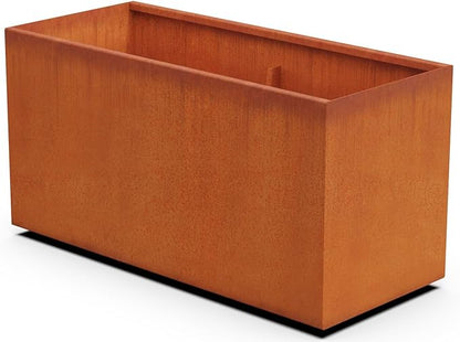Plantercraft Large Rectangular Planters for Outdoor Plants | 46x20x24 Inch Corten Steel Planter Box | Extra Large Outdoor Planters for Commercial & Patio Use | Fully Assembled, Heavy Duty Metal