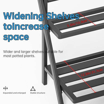 Deluxe 2-Tier Aluminum Plant Stand Indoor/Outdoor, Weather-Resistant Flower Pot Rack, Stylish & Lightweight Plant Stands for Garden, Balcony & Living Room