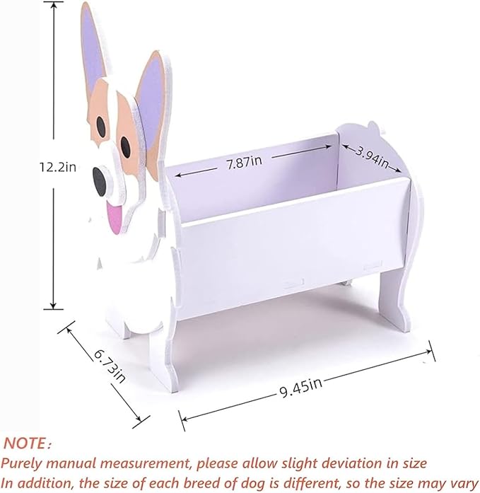 Corgi Dog Planter Plant Pots,Cute Dog Flower Planter,Gifts for Pet Lovers,Unique Animal Plant Pots,Office,Indoor Outdoor Garden Decor(9.45 * 6.73 * 12.2in)