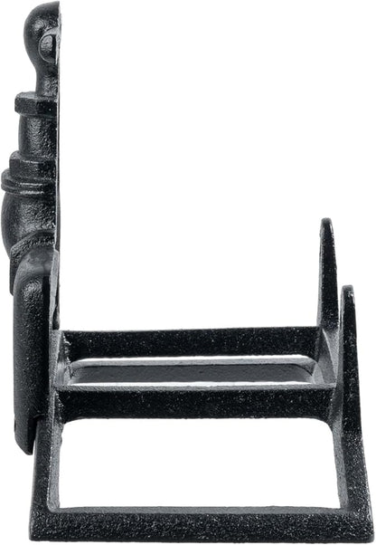 MyGift Wall Mounted Garden Hose Holder, Vintage Black Cast Iron Watering Tube Rack, Decorative Antique Faucet Hanging Hook Water Hosepipe Reel (Spigot Design)
