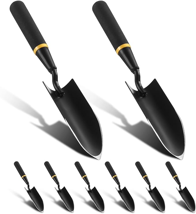 8 Garden Trowel Heavy Duty Garden Hand Shovel Tool Carbon Steel Trowel for Digging Metal Hand Shovel Spade with Resin Handle for Lawn Yard Farm Home Shop Planting