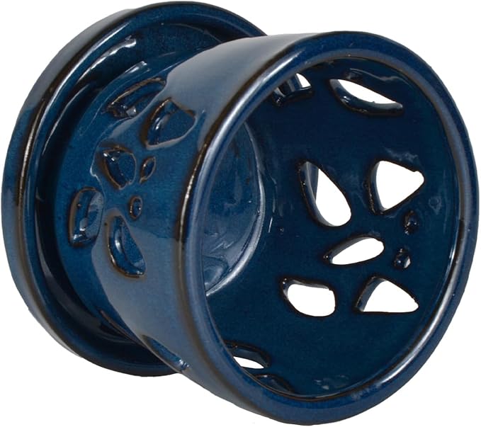 W&W Orchid Pot with Holes and Saucer for Repotting, Blue, 5 Inches