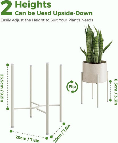 Leaf&lull Single Plant Stand Indoor Corner Plant Stand Metal Plant Holder Tall Flower stand Plant Stool Outdoor Small Plant Table Heavy-Duty Plant Riser 10 Inch Pots Mid Century Modern