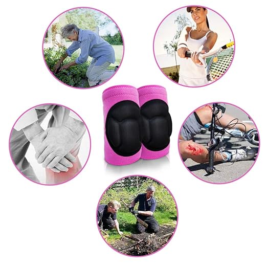 Women Knee Pads for Cleaning House Floors,Gardening Work, Carpet, Weeding,kneepads with Soft Inner Liner, Adjustable knee pads Suitable for Christmas for Garden,Flooring Yard,Pink S (1 Pair)