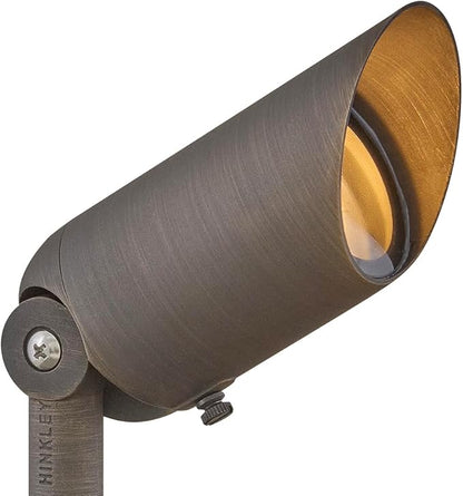 Hinkley LumaCORE Hardy Island Low Voltage Spot Light- 3000K, Variable Output, Cast Brass, Clear Lens, Includes Wiring Kit & Ground Spike - Matte Bronze Finish