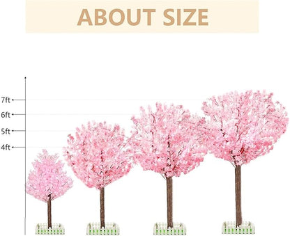 Artificial Cherry Trees Indoor Decor: Handmade Natural Fake Cherry Blossom Pink Tree Outdoor for Party Wedding Christmas