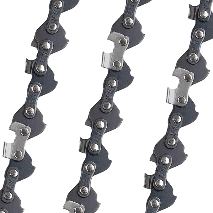 E & S 3 Pack 5 Inch Chainsaw Chain 0.30" Pitch .043" Gauge 28 Drive Links Semi-Chisel Chain Saw Chains for Husqvarna, Poulan, Craftsman, Greenworks and More Chainsaw Brands