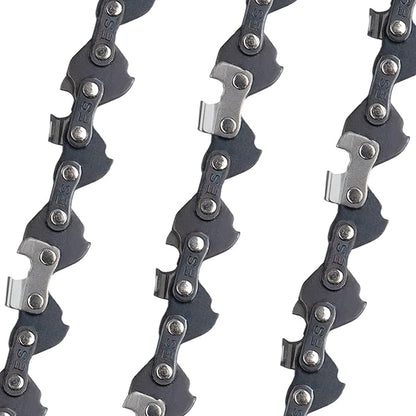 E & S 3 Pack 5 Inch Chainsaw Chain 0.30" Pitch .043" Gauge 28 Drive Links Semi-Chisel Chain Saw Chains for Husqvarna, Poulan, Craftsman, Greenworks and More Chainsaw Brands