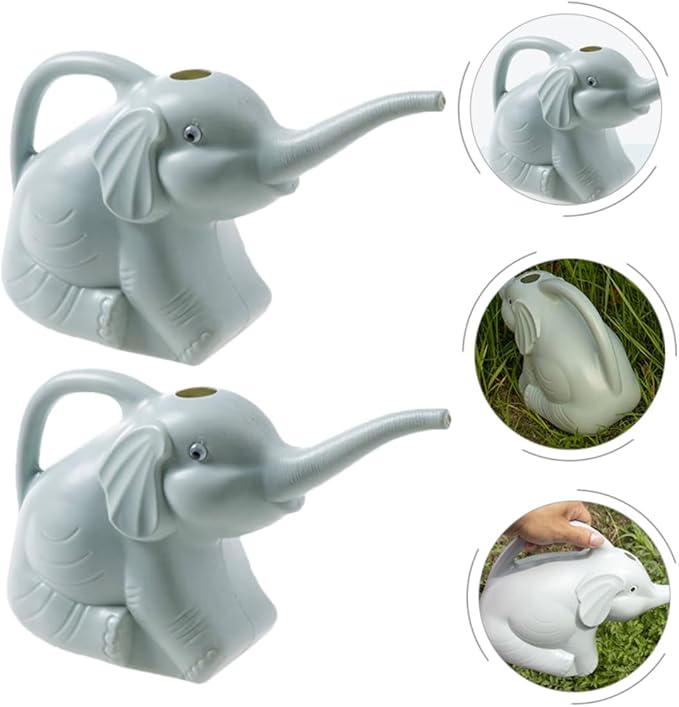 COHEALI 2pcs Elephant Watering Can with Long Spout for Indoor Outdoor Plants Cartoon Design Pot Kettle for Precise Gardening and Easy Plant Irrigation