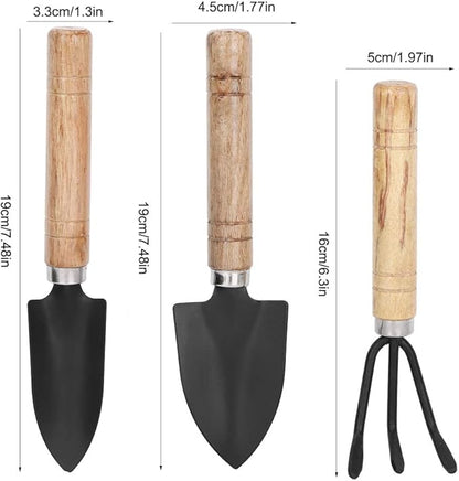 Small Garden Tools, 3pcs Mini Plant Gardening Tool Set Spade Claw Rake Shovel Flowers Planting Tools for Succulent, Bonsai, Pot Plants