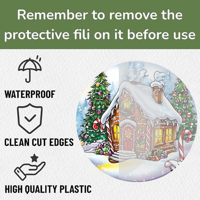 Acrylic Window Hanging Snowhouse Christmas Stained Panel Window Decoration for Outdoor Indoor Garden Yard Home Winter Decor 12 Inch