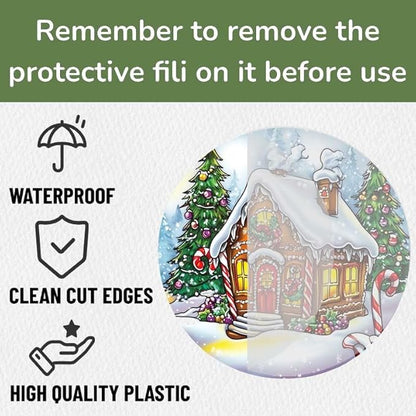 Acrylic Window Hanging Snowhouse Christmas Stained Panel Window Decoration for Outdoor Indoor Garden Yard Home Winter Decor 12 Inch