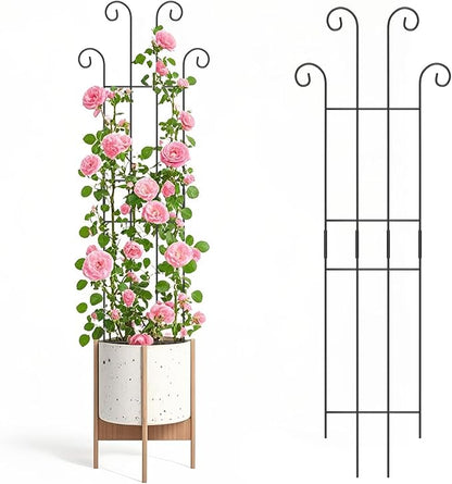 2 Set 32'' Taller Plant Trellis for Climbing Plants Indoors & Outdoor, Garden Metal Trellis Plant Support for Potted Plants, Houseplants, Flowers Vine, Ivy, Pothos, Monstera