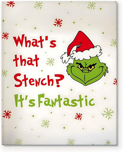 Funny Christmas Canvas Wall Art Decor - “What's That Stench? It's Fantastic” Holiday Decor - 16x20 inch Humorous Christmas Decoration for Living Room or Office - Premium Quality Canvas Print