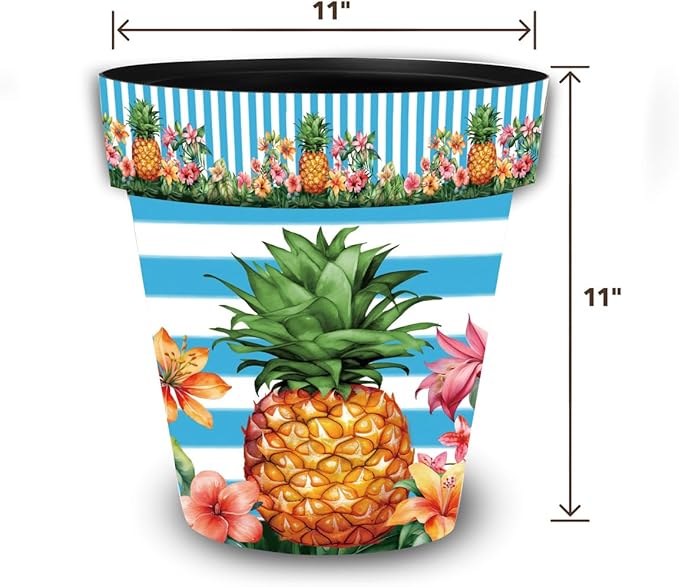 Briarwood Lane Pineapple and Stripes Medium Planter