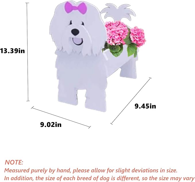 Cotton Veil Dog Planter Plant Pots,Cute Dog Flower Planter,Gifts for Pet Lovers,Unique Animal Plant Pots,Office,Indoor Outdoor Garden Decor(9.45 * 9.02 * 13.39in)